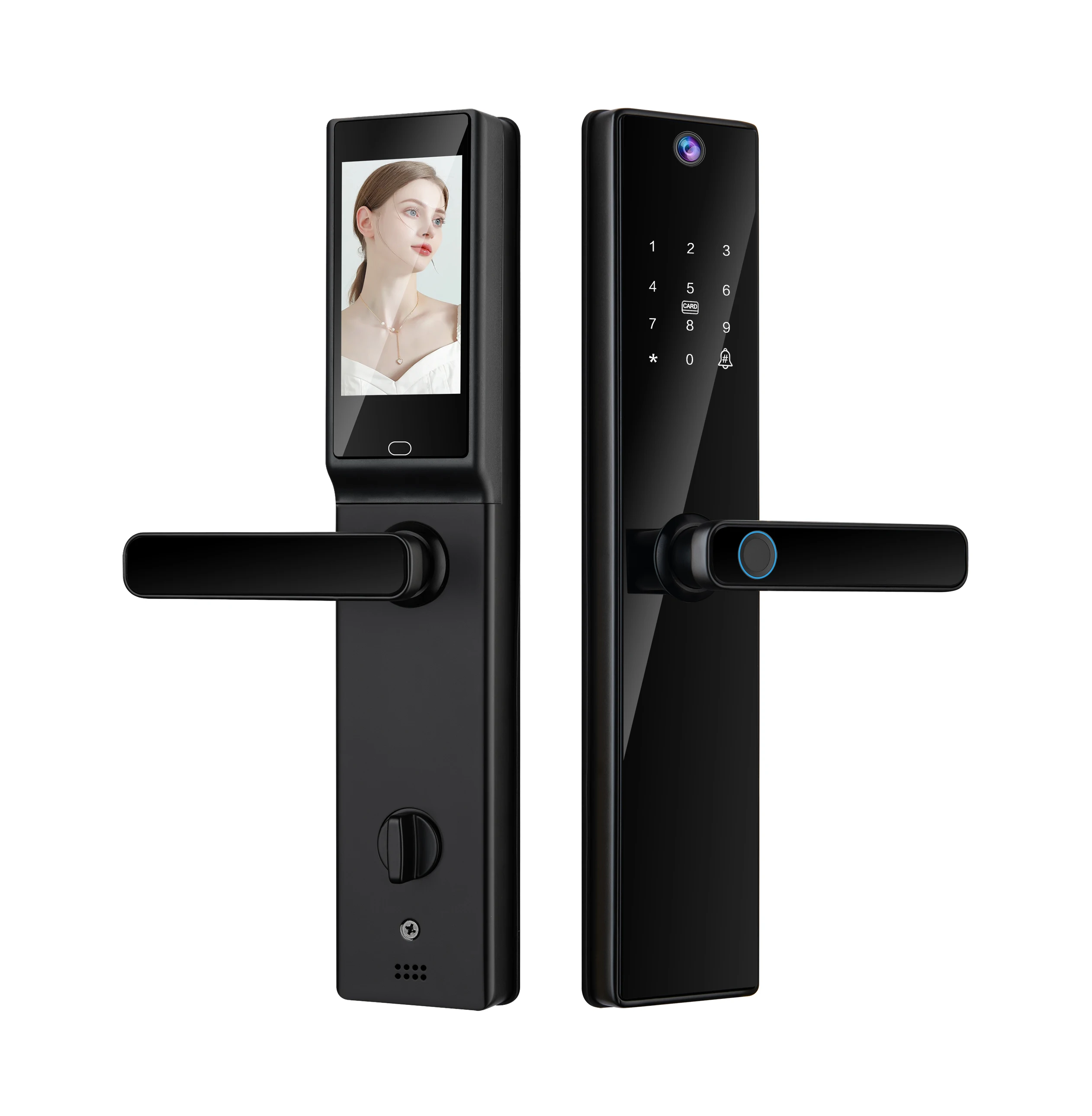 S819-2max HD Camera Smart Door Lock for Wood Door with Tuya Wifi Video Intercom Fingerprint Card Code