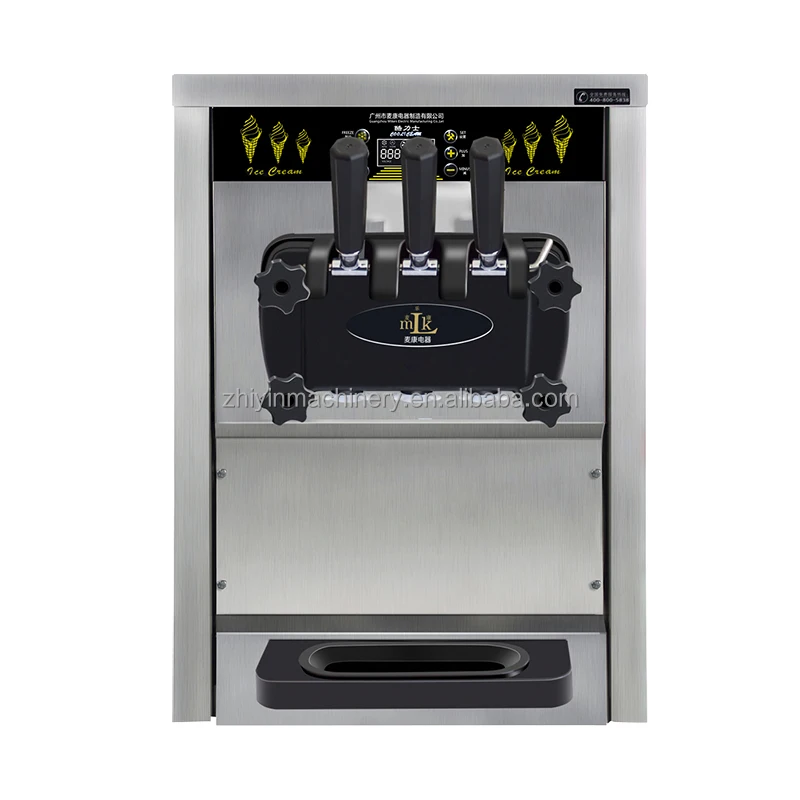 Commercial New Three Flavor Soft Serve Ice Cream Machine 220v/110v Customizable Ice Cream Cone Machine