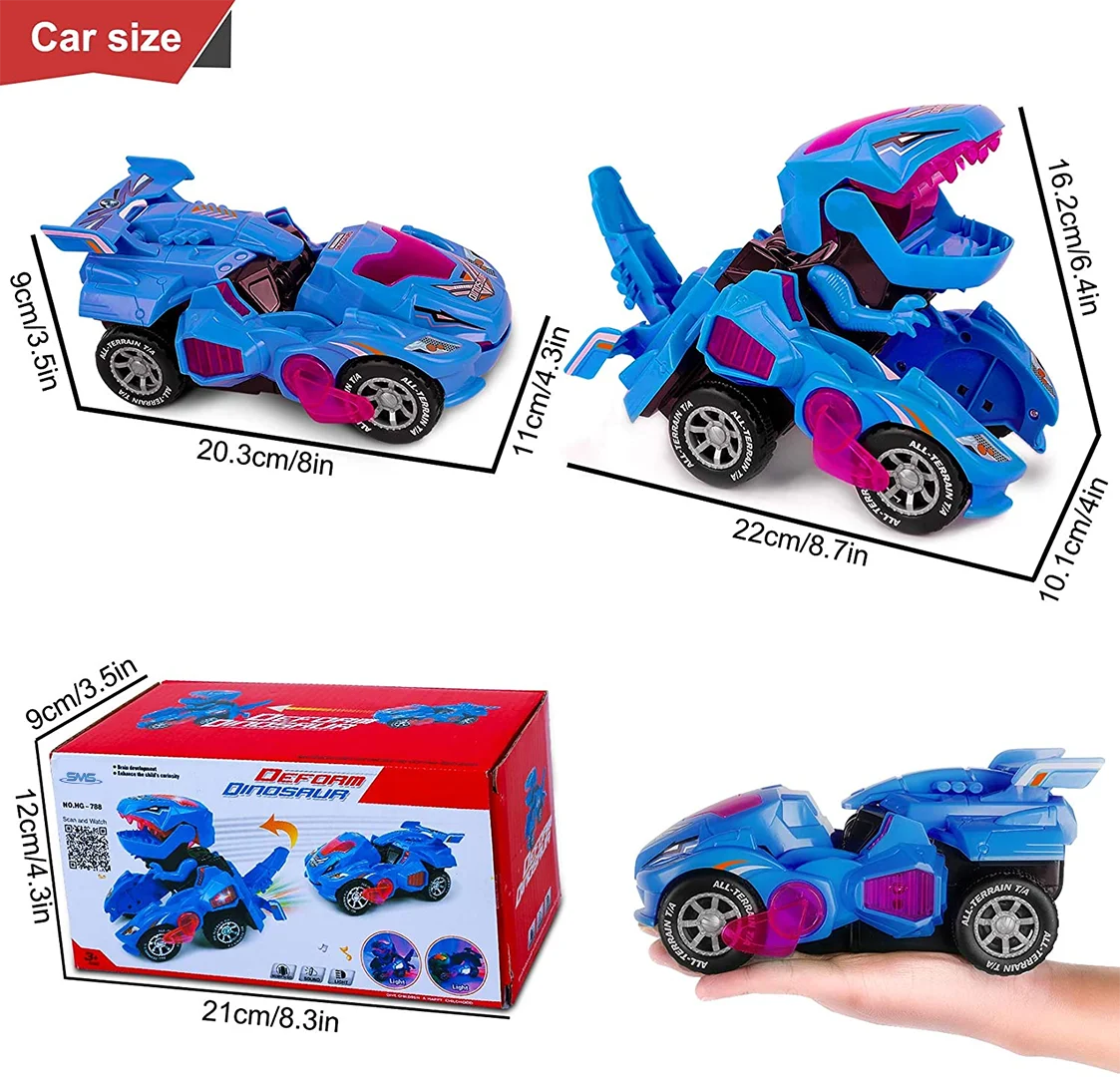 Premium OEM Factories Amazon Hot 2021 Christmas Gift Toy Dinosaur Toy Car Automatic Deformation Dino Vehicle Kids Boys Toy Cars