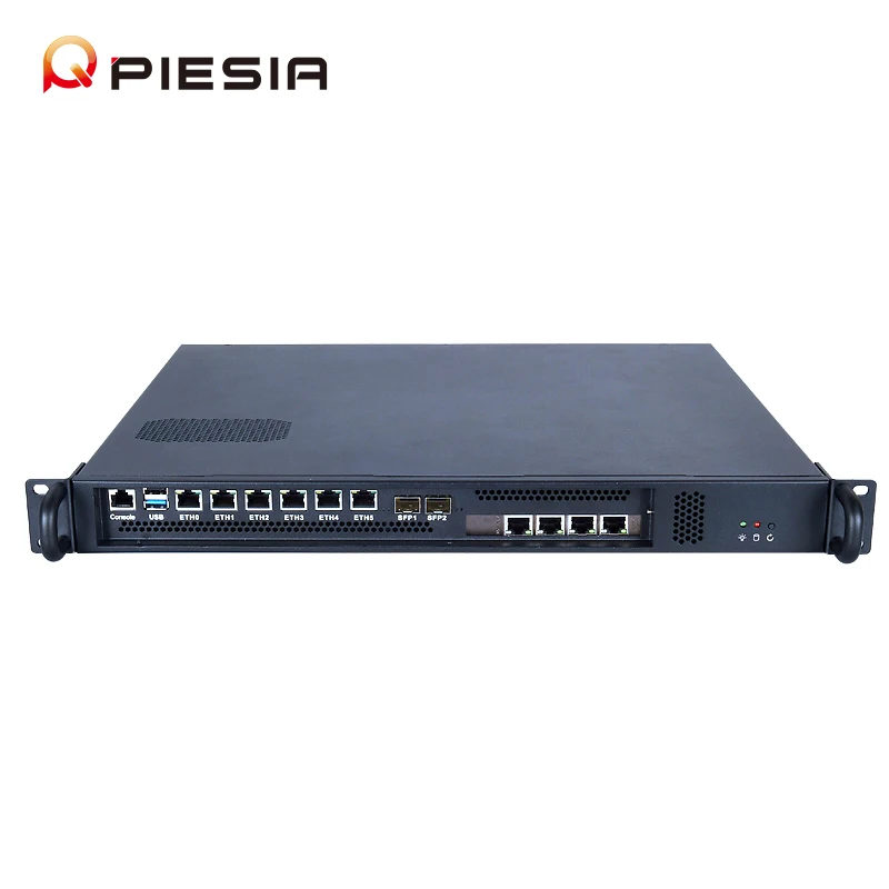 Сетевое приложение Piesia 12th 13th i3 i5 i7 i9/Pentium/Celeron J6412 6 Lan 4 x SFP 10G 2 + 1G брандмауэр 1U чехол для сервера
