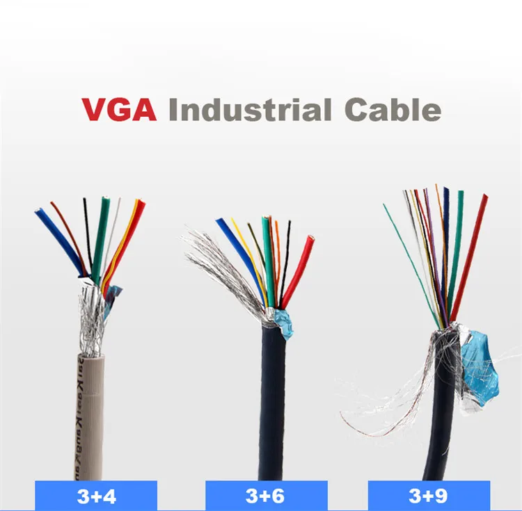 SaiKang VGA Industrial Long Wire Reel 50m 80m 100m 200m VGA cable roll bulk electrical wire