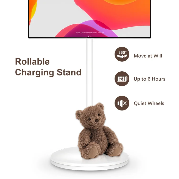 24 Inch Exclusive Discounts Stand Tv Follow By Me East Leton Touch Screen Multi Functional Portable Lcd Display