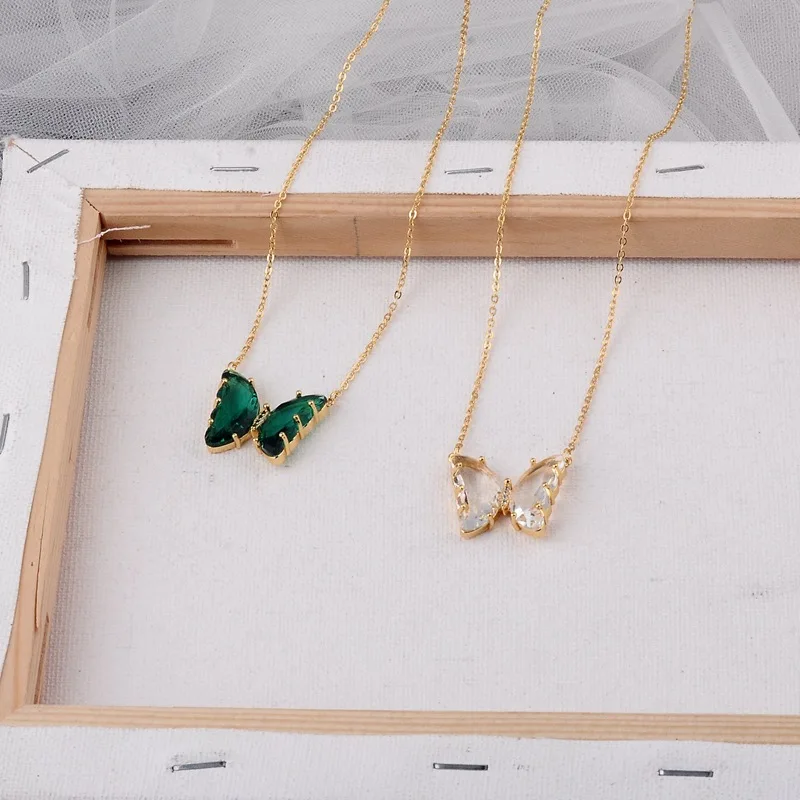 Eico jewelry 2020 fashion necklace rhinestone chokers butterfly 18K gold plated for women rhinestone chokers necklace