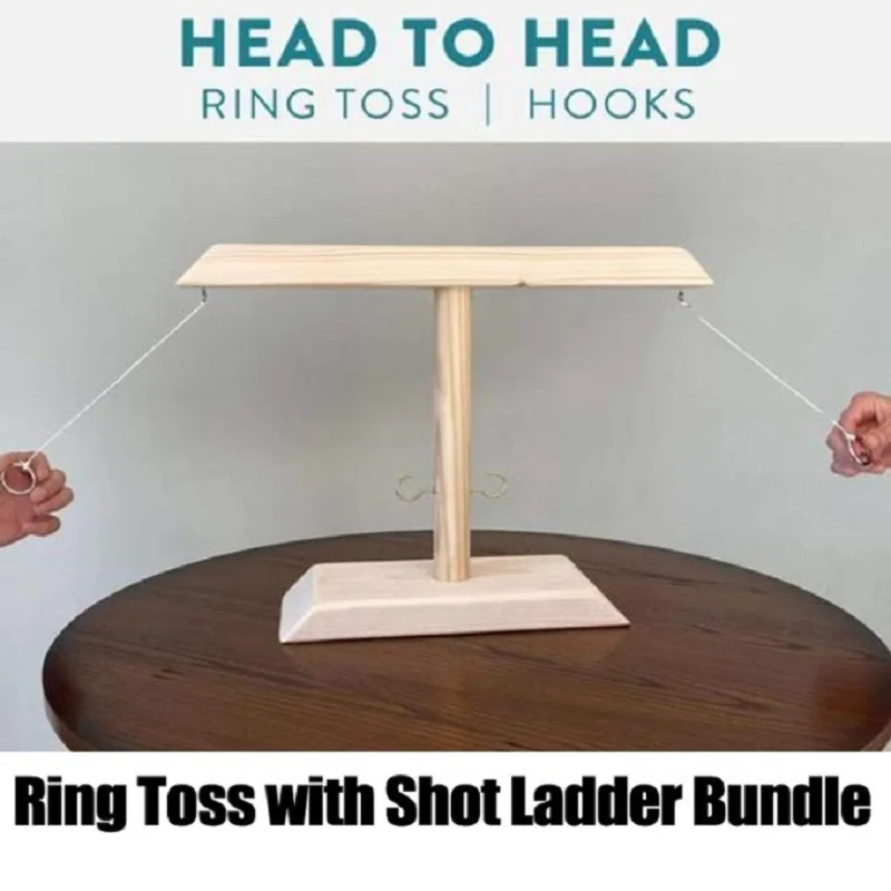 Drinking Game Toy Wooden Ring Toss Game Toss Hooks Board Party Toys Fast-paced Interactive For Bars Home Party Game Set