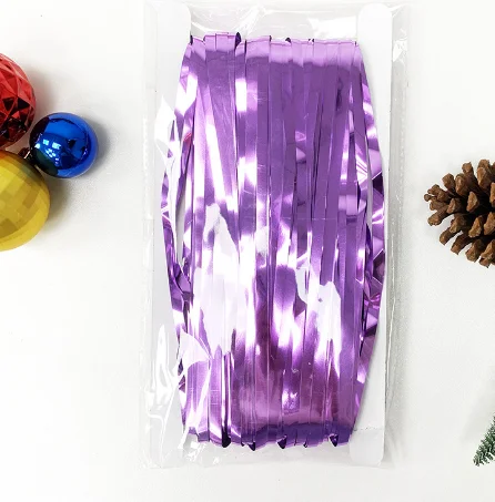 Rain silk curtain 1*2m rain silk color strip bright golden wedding stage background arrangement tassel curtain