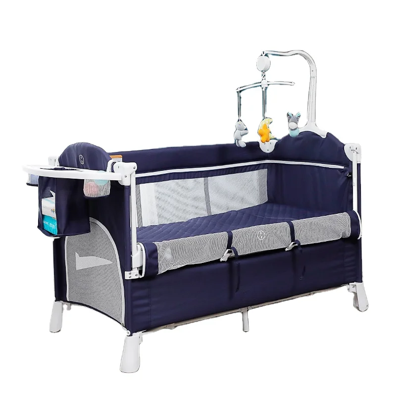 In stock Luxury multi-functional crib Newborn bed is made for infants folding bedside bed Portable crib with mosquito net