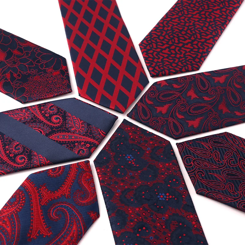 Classical polyester standard silk fashion red men female  8cm tie men cheap check necktie cravate