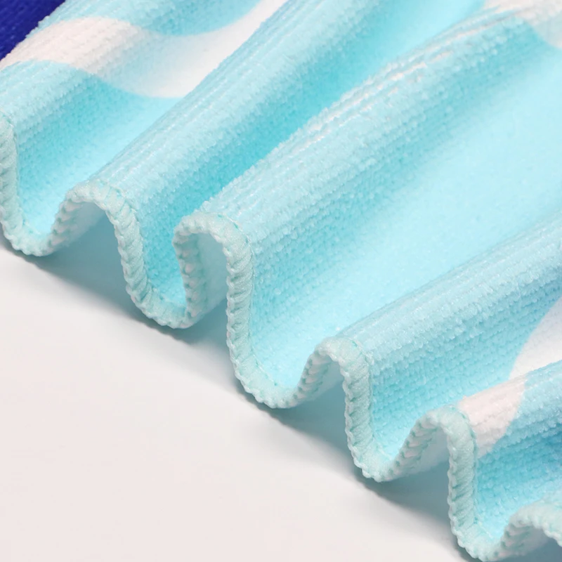 Kids Blue Whale Swim Shark Cartoon Printing Microfiber Hooded Poncho Beach Towel For Baby