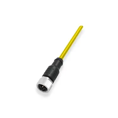 M12 5Pin L-код прямой женский одноконечный pre-cast негибкий кабель из ПВХ желтая оболочка 64LS03-010