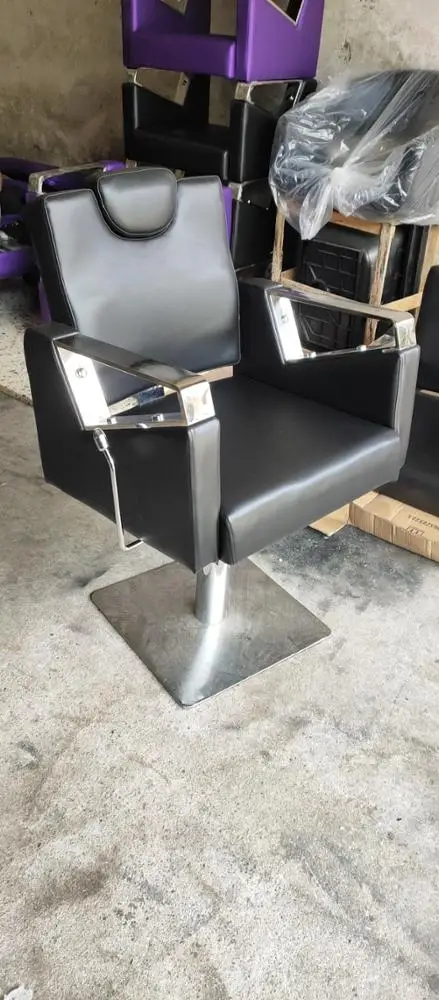 2020 Latest 3 Years Warranty Heavy Duty Recline Purple Salon Chair Hair Styling Chair With Stainless Hands