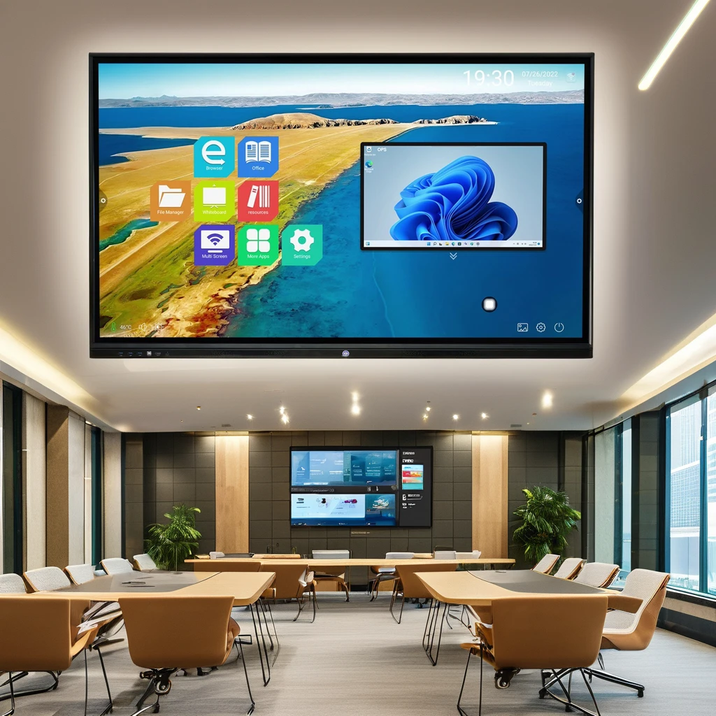 55 65 75 86 98 Inch Smart LCD Board 4K Touch Screen Digital Flat Panel Interactive Whiteboard Education Business OEM Indoor SDK