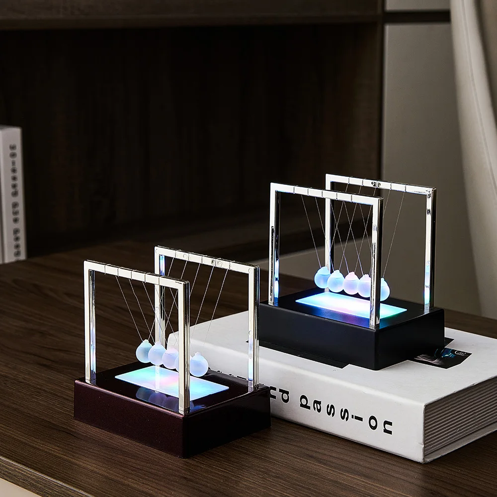 Nordic Office Decoration Metal Luminous Newton Pool Black Base Ornament
