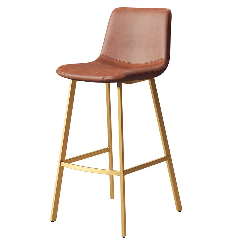 Pu Leather Bar Stools Industrial Pub Barstools With Back And Footrest Modern Armless Bar Stool Chairs