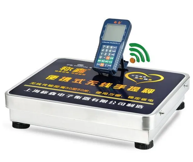 300kg Table Size 20 Meters Transmit Distance Wireless Electronic Scale LCD Display Mini Size Handle Indicator Larger Screen