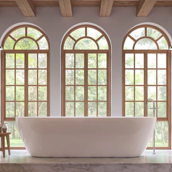 french energy saving villa arch windows grill design