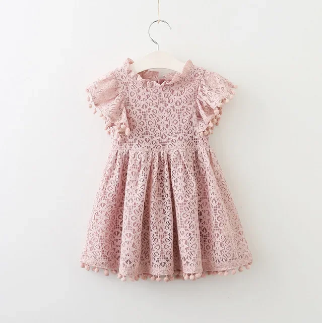 Girls Dress Lace Dresses For Kids Clothes Tassel Children Princess Dresses Summer Baby Hollow Vestidos Girl Costume