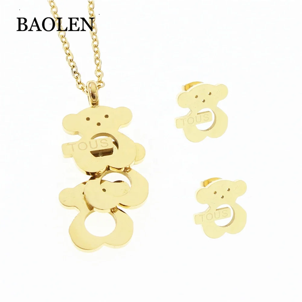 
Cute animal Shaped Stainless Steel Jewelry Set Latest Design Jewelry Wholesale Jewelry Made In China guangzhou 
