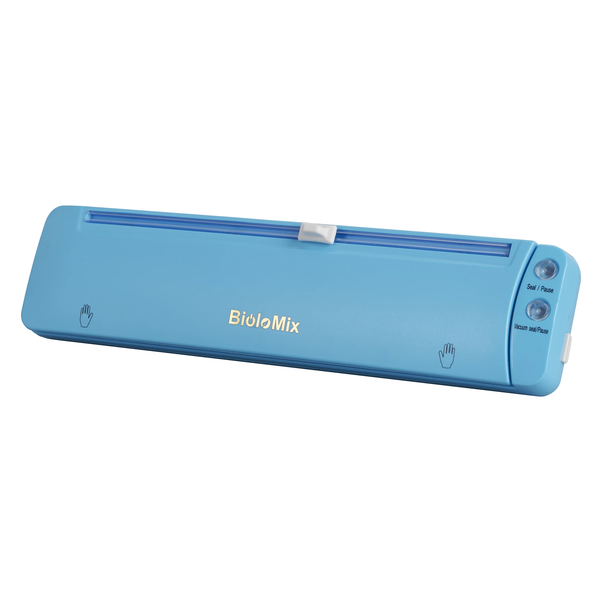 Blue Food Packing Machine Automatic Food Vacuum Sealer with Built-in Cutter Starter Kit 10pcs bags Best for Home Food Saving