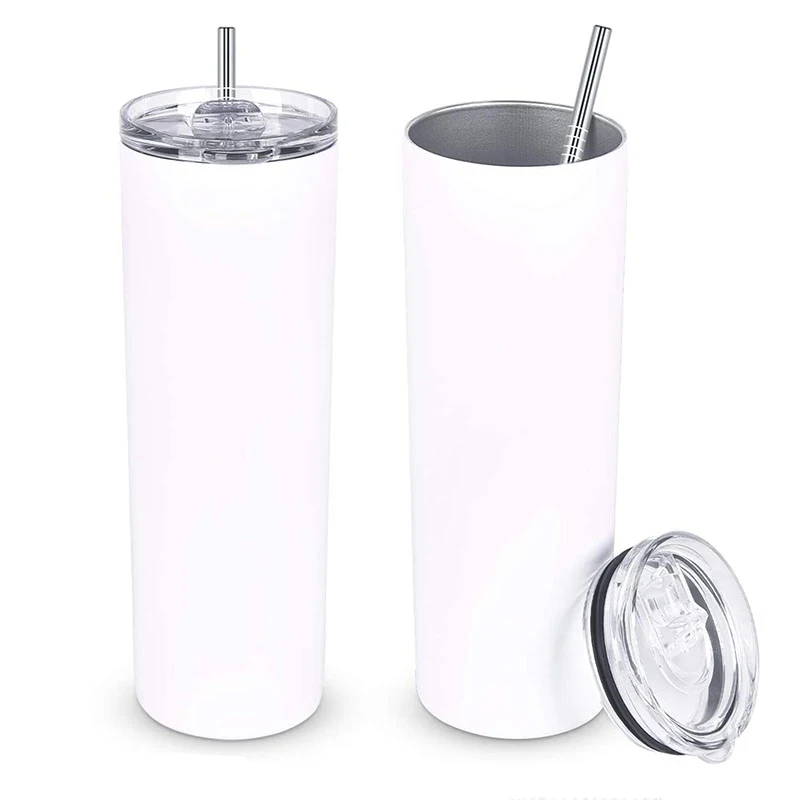 
Personalized Double Wall Insulation Sublimation Stainless Steel Straight Coffee Cups Mug Tumbler With Transparent Hole Straw Lid 