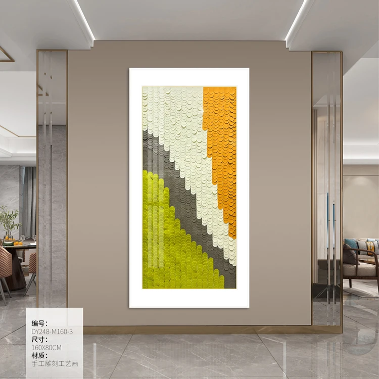 Wholesale Modern Picture Frame Art Wall Paintings Hotel Artwork Simple Framed 3D Carving Relief Abstract Customized Logo 100pcs