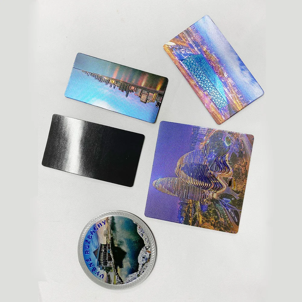 Custom Logo Gifts Decoration Aluminum Foil Souvenir Fridge Magnet Fridge Card Magnet Souvenir Printed Fridge Magnet