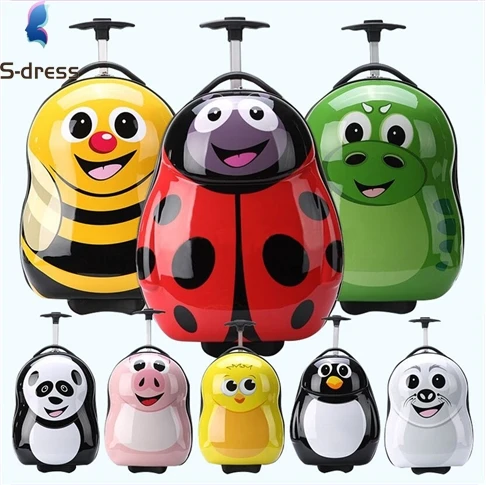 Custom logo cartoon kids school bag with wheels Children trolley 3d hard shell children school bag wholesale
