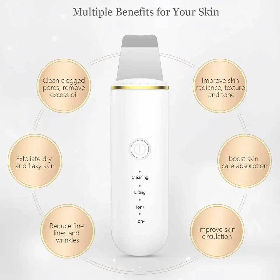 Hot Selling Blackhead Remover Facial Care Massager Acne Beauty Peeling  Ultrasonic Facial Scraper Skin Scrubber