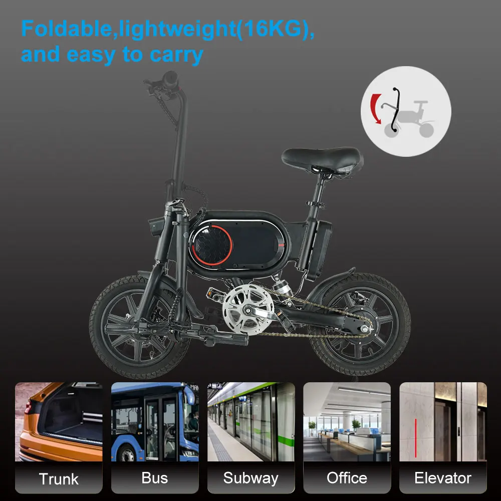 EU warehouse 12 inches wheel  350w 7.5 ah electric kick scooter Electric Folding Mini Bike e bike electric bike scooter adults