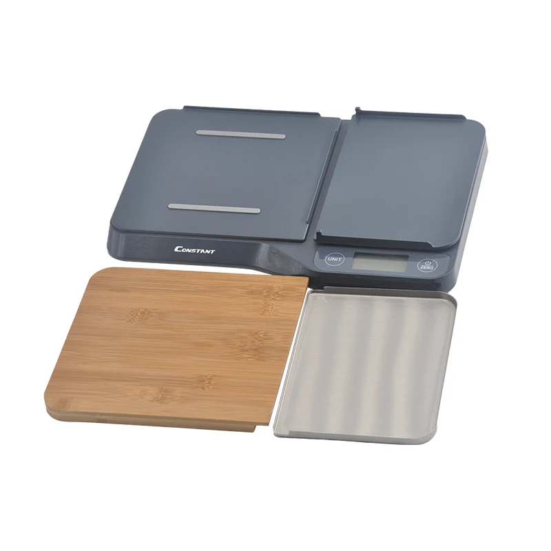Constant-119B baking gifts customized Wooden table cutting board stainless steel tray electronic kitchen food scale