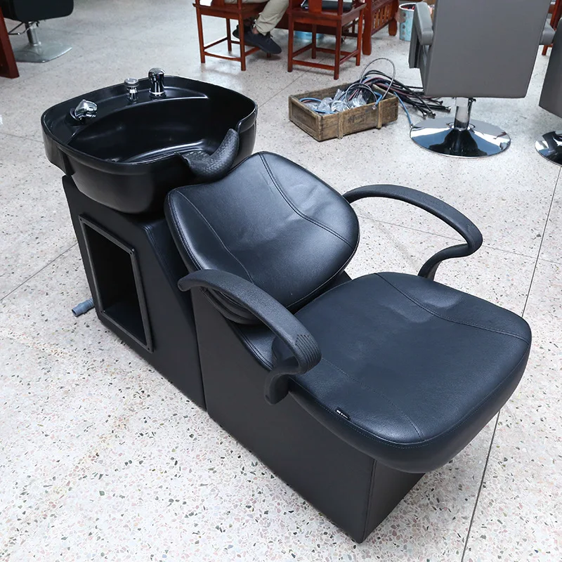Wholesale Modern Style Salon Furniture Simple Modern Style Backwash Laying Hair Washing Bed Synthetic Leather Shampoo Basin Sink