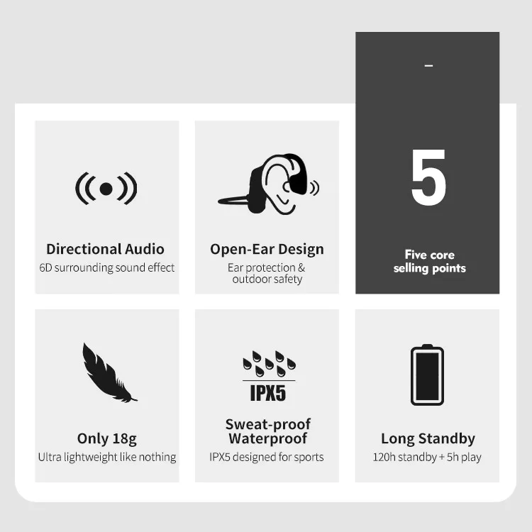 2021 Top Quality Amazon IPX5 Swimming Ear Hook Foldable Waterproof Wireless Bone Conduction Headphone
