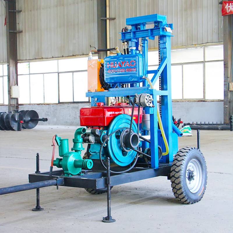 Hot Sale Borehole portable Hydraulic Mini Mobile Compressor Diesel Water Well Drilling Machine