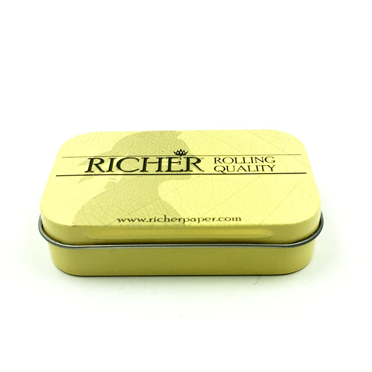 Promotional Rectangular Food Packaging Toy Packing Mint Tin Box Small Mini Hinged Lid Tins