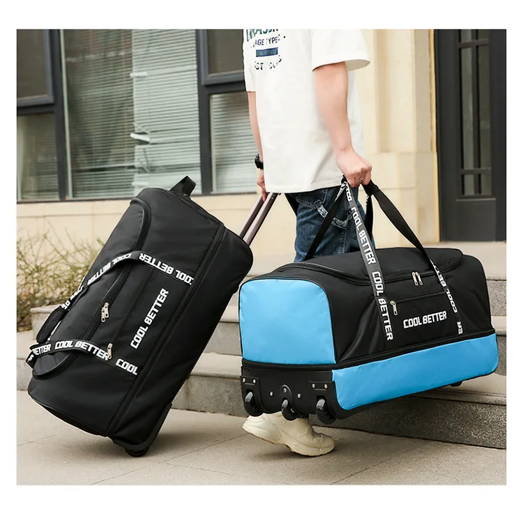 Wholesale Factory Waterproof Black Trolley Luggage Business Suitcase Carry On Travel Luggage Set Expandable Folding Travel Bags