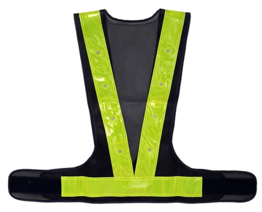 LED Light up Safety Vest with Reflective Stripes Cycling Traffic Outdoor Night Safety Warning Vest
