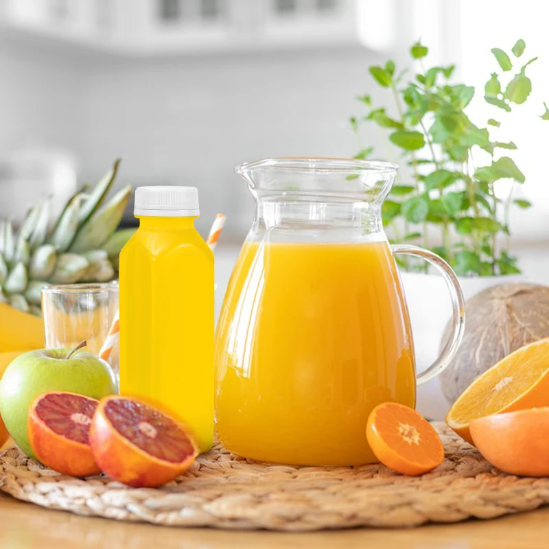 Wholesale Custom Empty PET Square Plastic Juce Bottle 500ml 350ml Clear Plastic Juice Bottles for Beverage Packaging