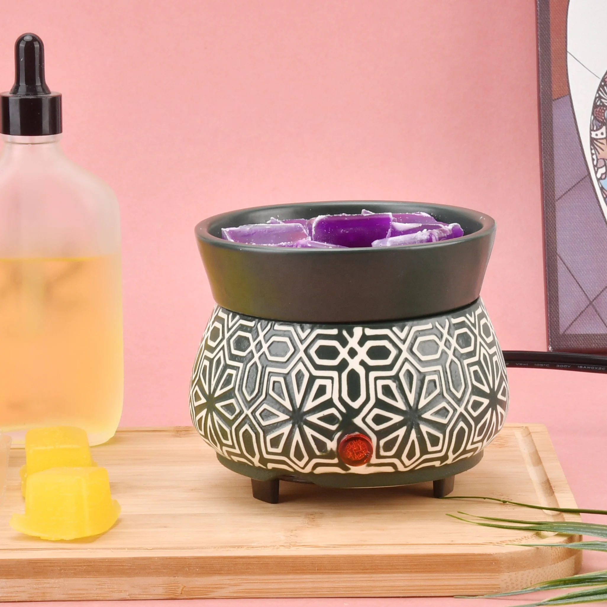 Ceramic Plug in Candle Melt Burners Stoneware Electric Scented Candle Wax Warmer Ceramic 2 In 1 Fragrance Wax Melt Warmer