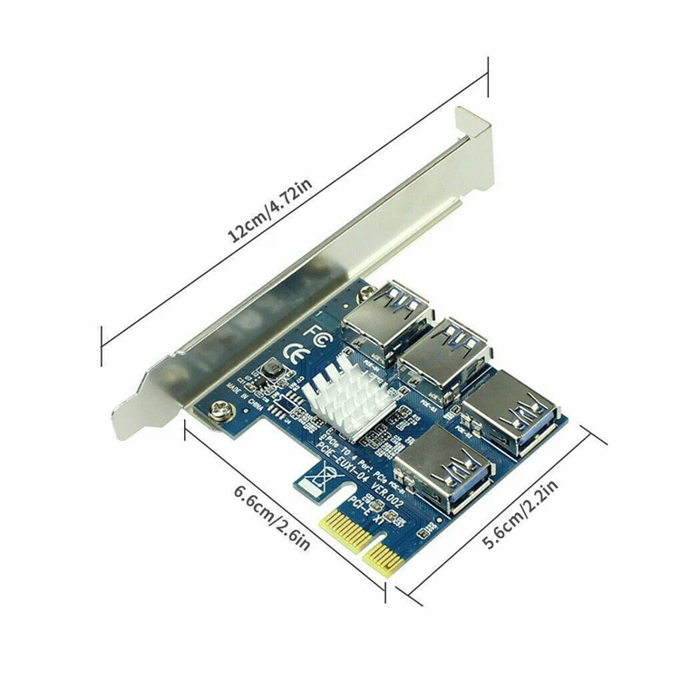 Адаптер Ruicorp PCI-E с 1X на 4 USB 3 0 для PCIE 16X карта расширения PCI Express усилитель порта концентратор