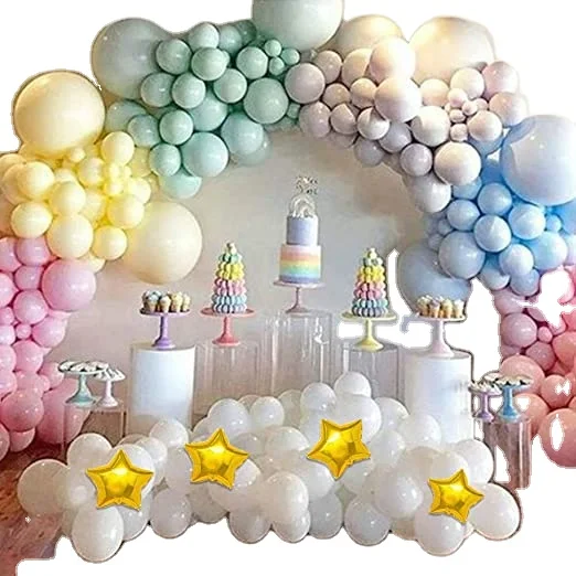 
Rainbow macaron pastel balloon set balloon arch garland kit birthday custom party supplies birthday decoration ballon set  (1600180237497)