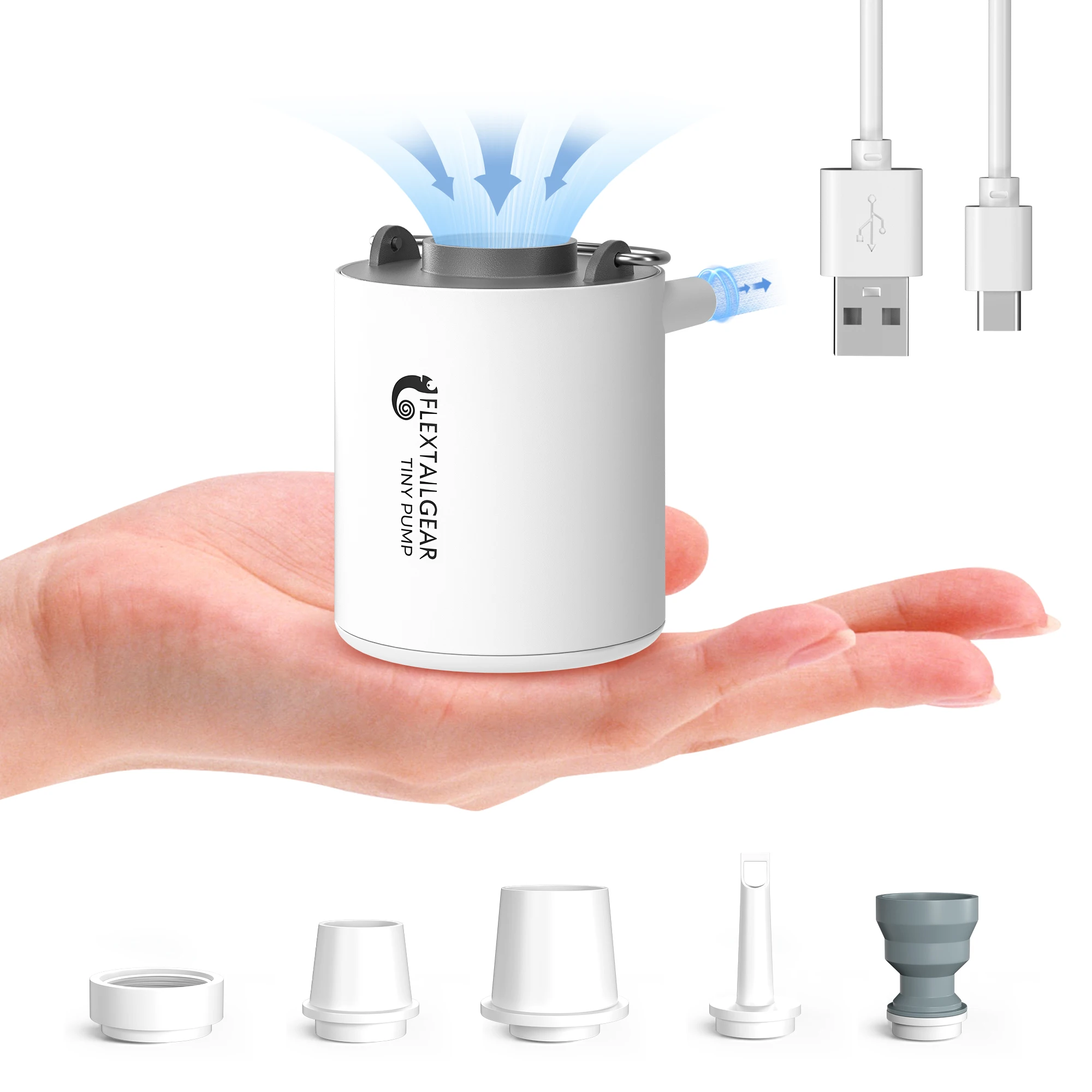 Tiny  Pump Portable Ultra-Mini Air Pump with 1300mAh Battery USB Rechargeable to Inflate Deflate for Pool Floats