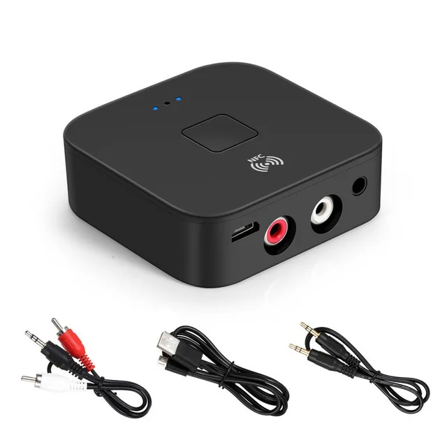 K383 RCA приемник аудиосигнала APTX LL 3 5 мм AUX Jack Музыкальный беспроводной адаптер с микрофоном NFC для автомобильных телевизионных динамиков автоматическое вкл./выкнет