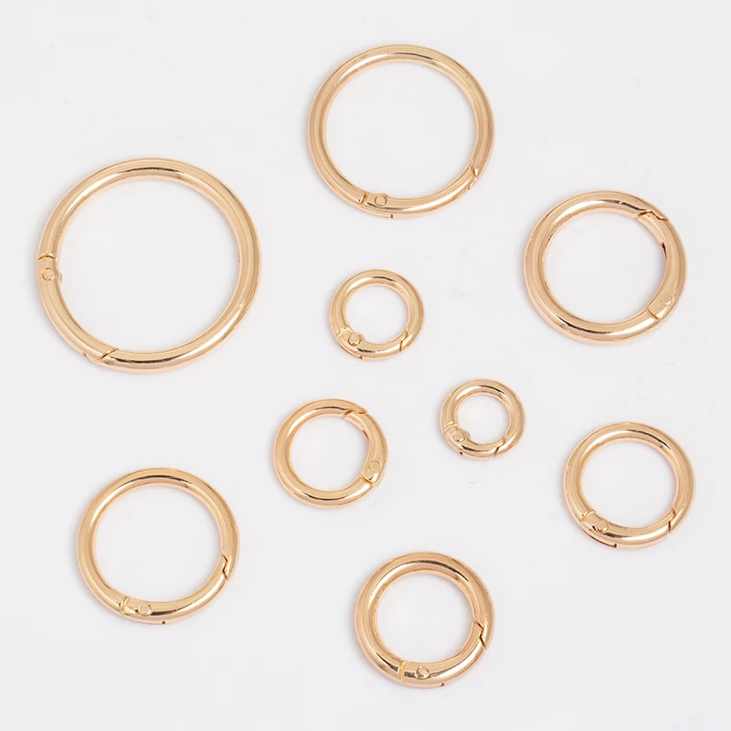 Handmade Metal Circle Snap Carabiner Clip Hook O Ring Spring Gate Clasp Buckle Round Spring Buckle For Handbag