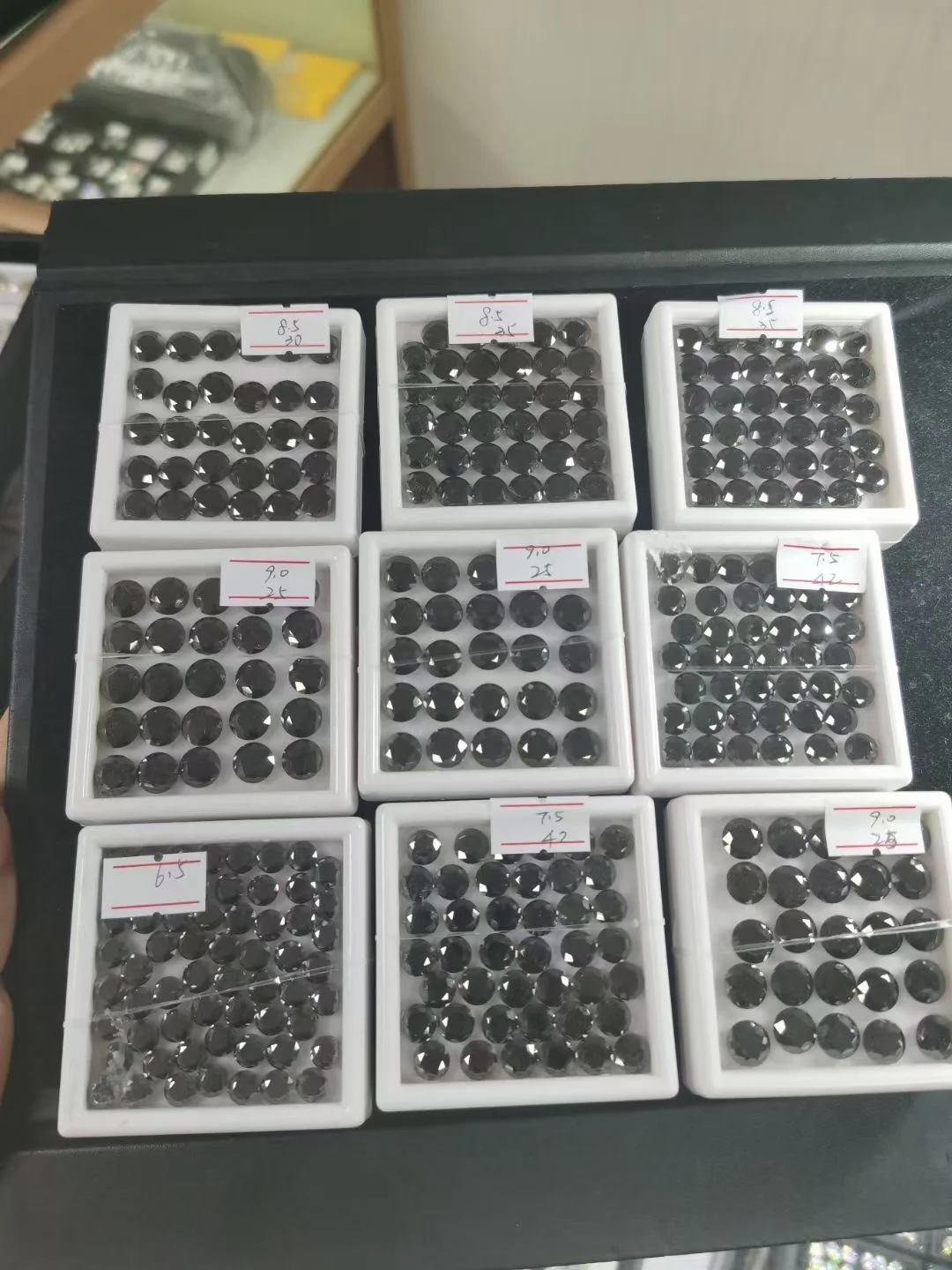 Wholesale Black Moissanite Loose 6.5mm Moissanite Diamonds 1ct Loose Black Moissanite