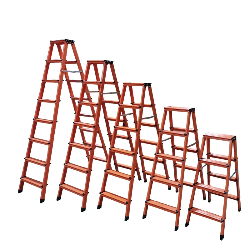 WEIKEN Stair Stool Foldable Ladders Factory in Yiwu Climbing Steps Double Side Aluminum Step Ladder Retract