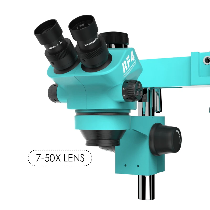 RF7050TVW Double-arm Boom Stand Trinocular Microscope with 144 LED Light and Dustproof Len Mobile Phone Maintain Tools