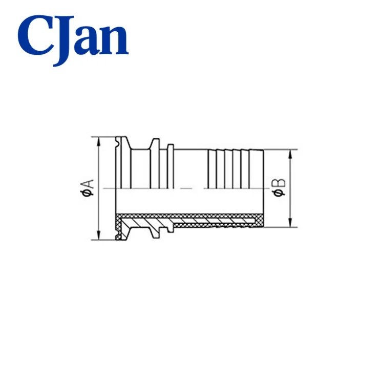 Sanitary stainless steel PFA lined tri clamp hose fitting for Pharmacy pfa lining fittings