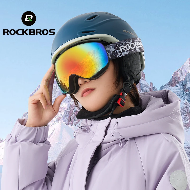 ROCKBROS Ski Glasses Snow Goggles for Kids Adult Double Lens High Quality Ski Polarized Anti-fog Snowboard Goggles