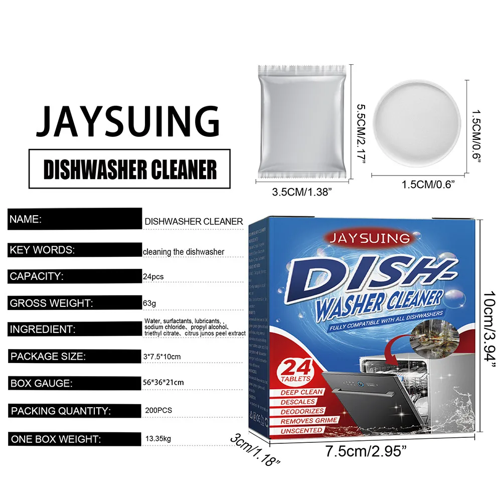 Removes Dishwashing Cleaner Tablet Limescale Household Dishwasher Cleaning Sheet Powerful safe Dish wash Cleaning Tablet