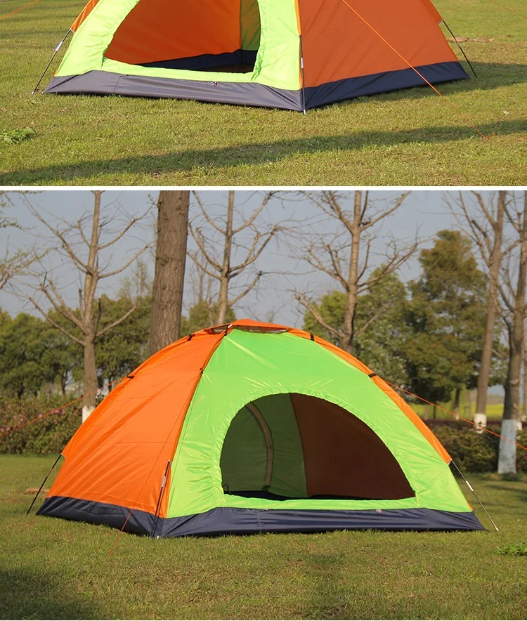 Factory direct sell double outdoor tent hand-built camping tent rainproof thickening sunscreen tent in the wild