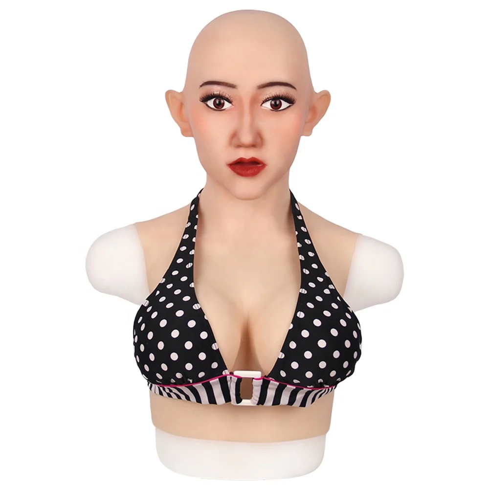 Display Headform Silicone   breast forms with Mask African Women Head Model Lifelike 1:1 Lady Mold Mode Artificial Mannequin
